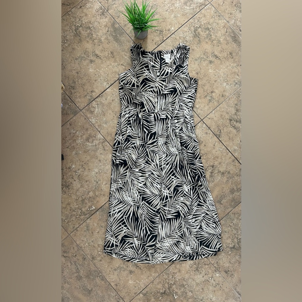 Vintage Erika leaf print dress